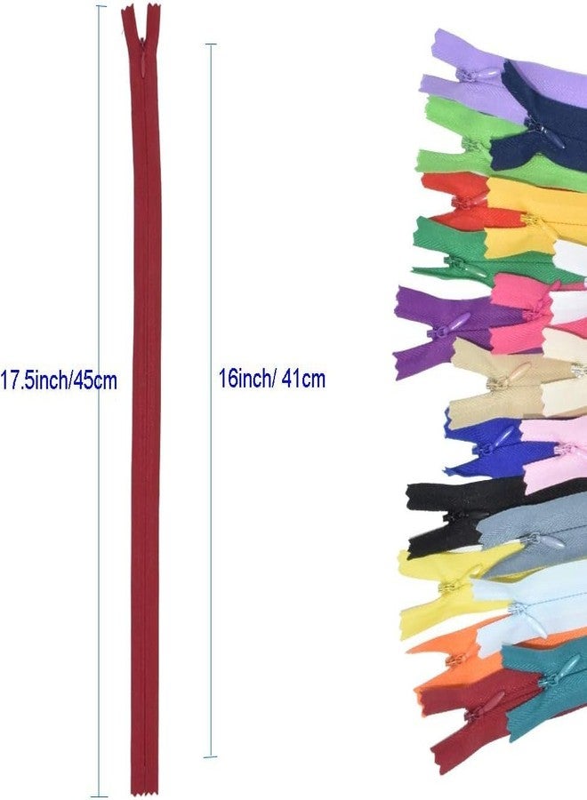 GEMSY سحابات نايلون غير مرئية من Gemsy - عبوة كبيرة من 10 ألوان متعددة للخياطة والتطريز وصناعة الملابس والحقائب والمنسوجات المنزلية - ملحقات حرفية للخياطين والحرفيين (16 بوصة) - Image 2